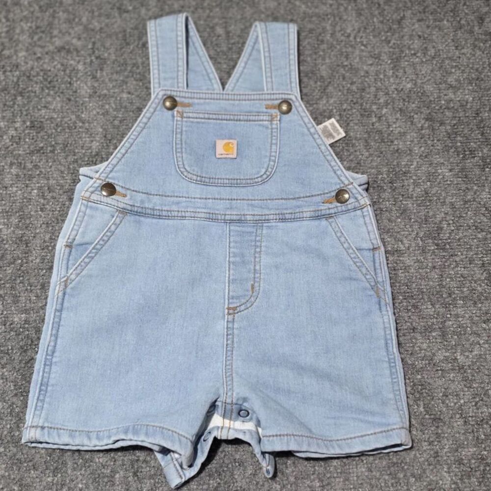 Carhartt Light-wash Baby/Toddler shortall overalls